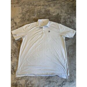 Peter Millar Shirt Mens XXL Blue Striped Rolling Road 1919 Golf Club Polo